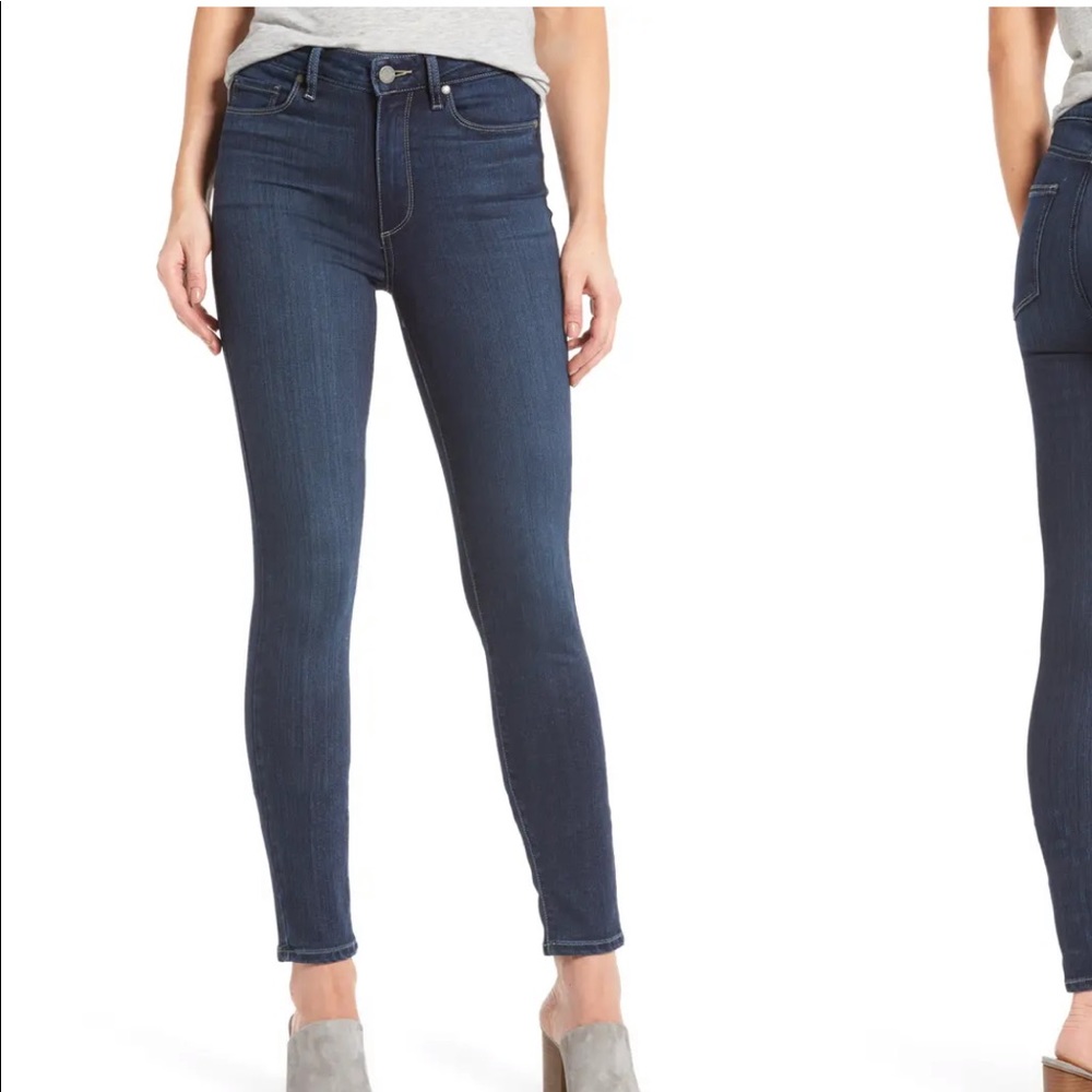 PAIGE Hoxton Ankle High Rise Dark Skinny Jeans 27